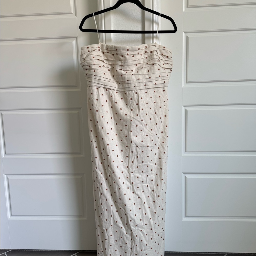 A+F Polka Dot Strapless Dress